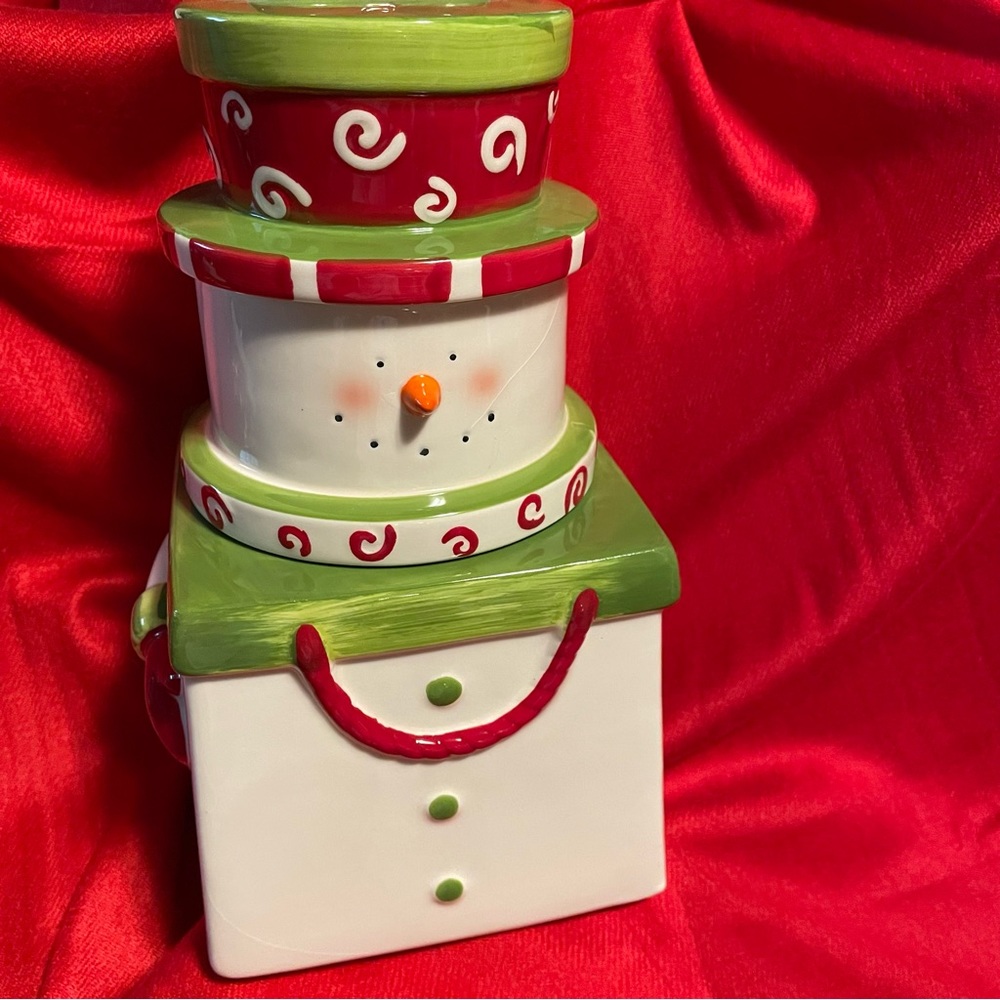 Cute Snowman Cookie Jar - 3 pieces